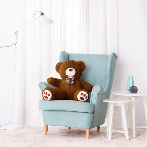 Teddyway Bobo Big Plush Teddy Bear Giant XXL, Soft Toy, 100 Cm, 39 Inches, 3.3 Feet, Light Brown - Teddyway